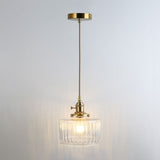 Shaded Pendant Light With Clear Textured Glass - Simplicity Series / R