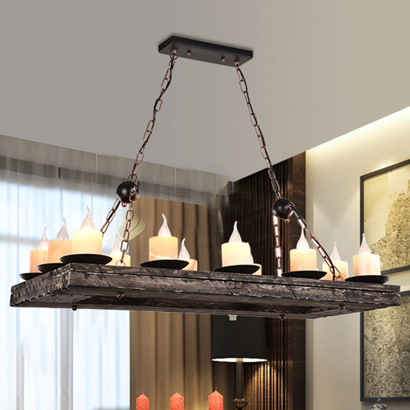 Antique Iron Lantern Chandelier For Commercial Restaurant Lighting With Wooden Pendant Wood / K