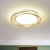 Simplicity Led Flush Mount Ceiling Light For Bedroom - Acrylic Round Design Gold / 18’ Warm