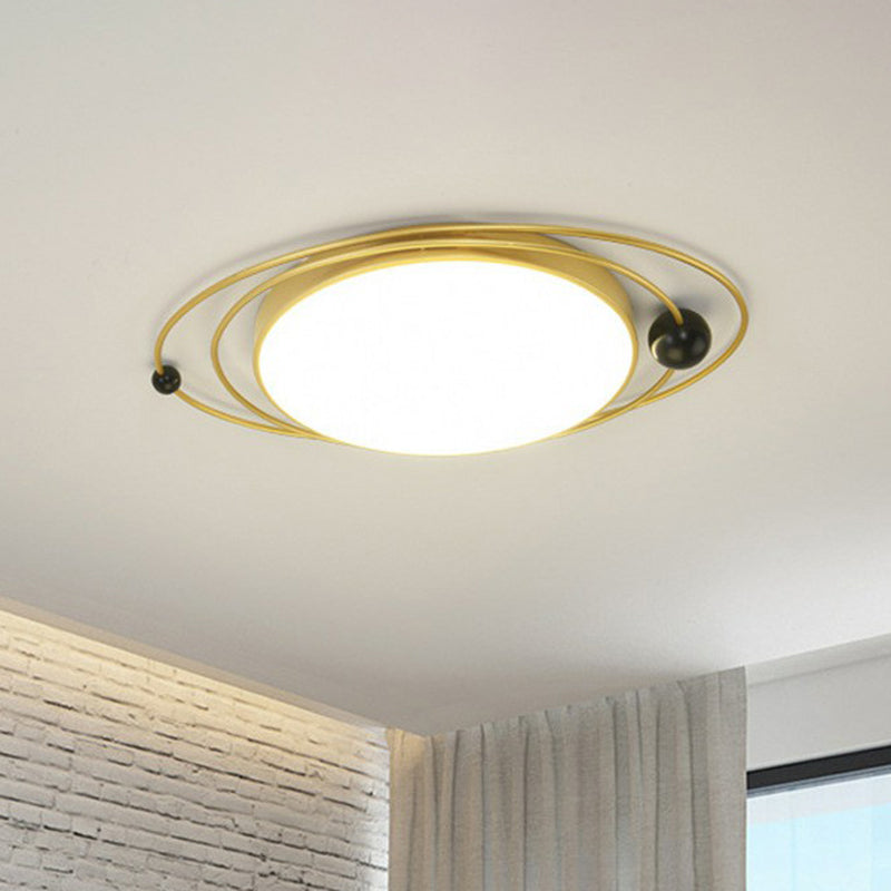 Contemporary Metal Flush Ceiling Light - Led Mount Fixture For Living Room Gold / 21.5 White