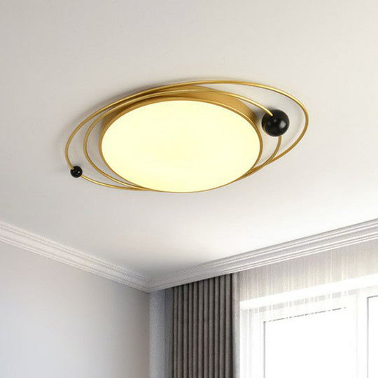 Contemporary Metal Flush Ceiling Light - Led Mount Fixture For Living Room Gold / 21.5 Warm