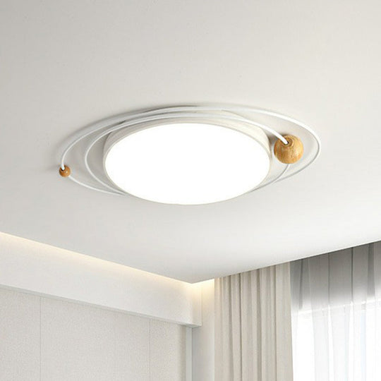Contemporary Metal Flush Ceiling Light - Led Mount Fixture For Living Room White / 21.5 Warm