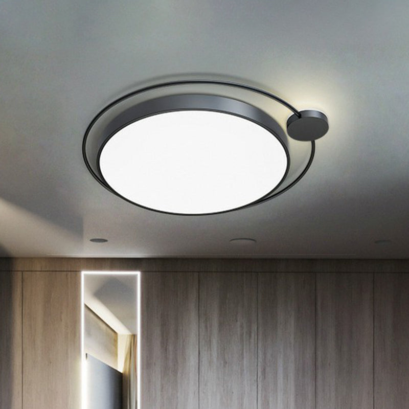 Led Flush Mount Ceiling Light With Acrylic Simplicity Black / 16.5 Third Gear