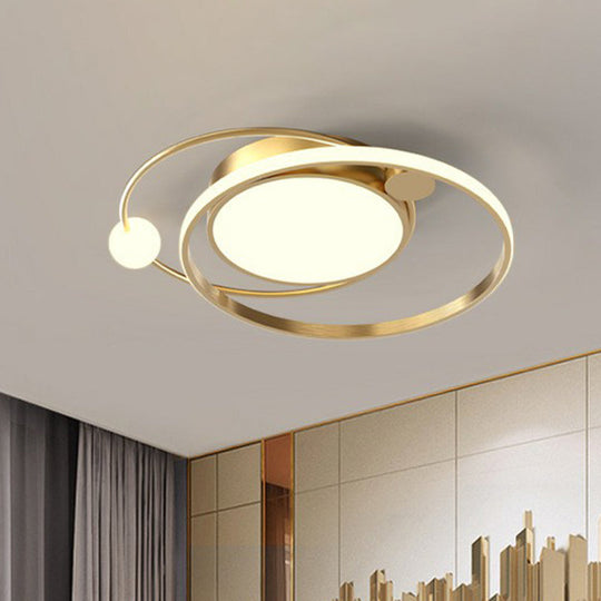 Modern Acrylic Led Flush Ceiling Light Fixture For Bedroom - Circular Design