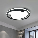 Contemporary Black Led Flush Mount Ceiling Light
