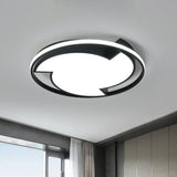 Contemporary Black Led Flush Mount Ceiling Light Black / Remote Control Stepless Dimming