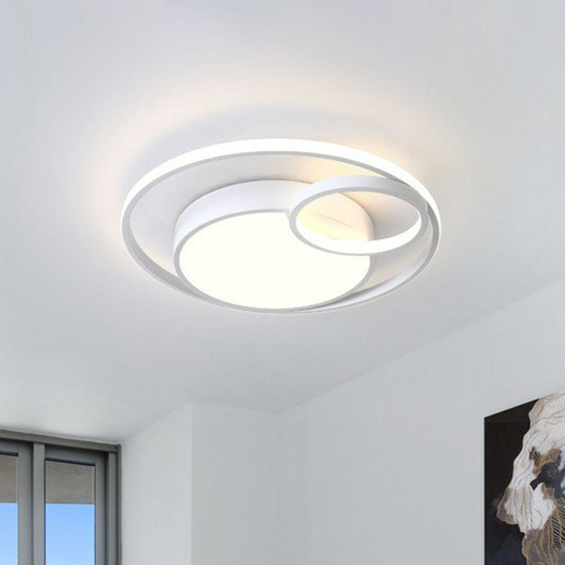 Round Bedroom Led Ceiling Light - Acrylic Simplicity Flush Mount White / 15.5