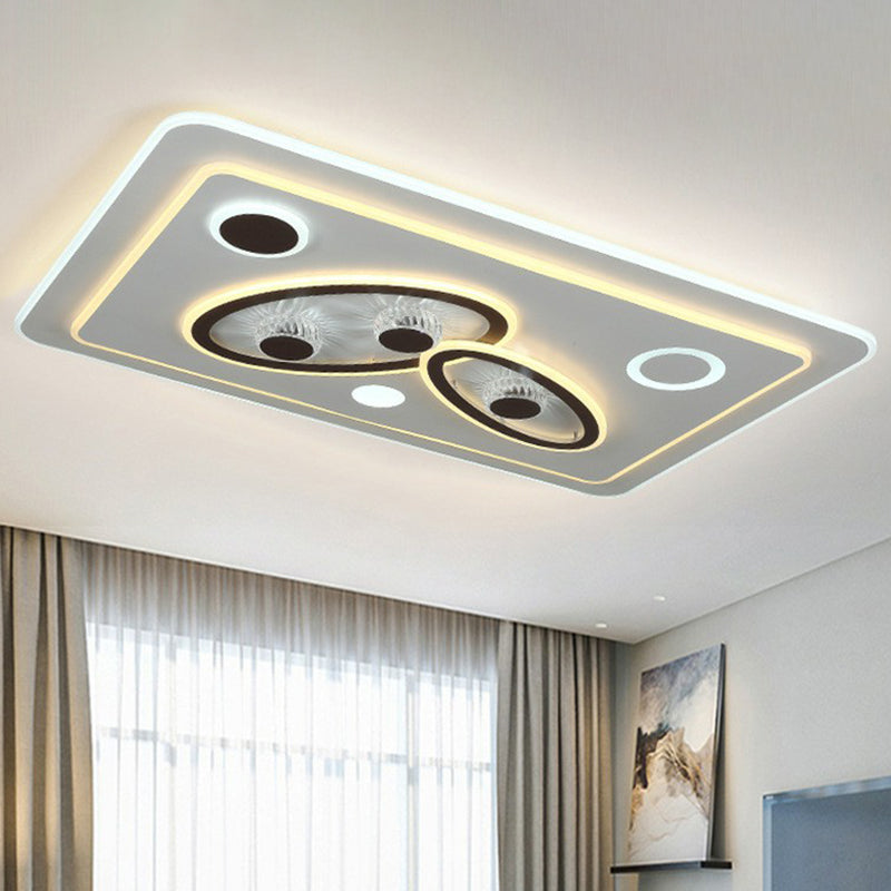 Modern Rectangular White Led Ceiling Light Fixture - Acrylic Flush Mount / B