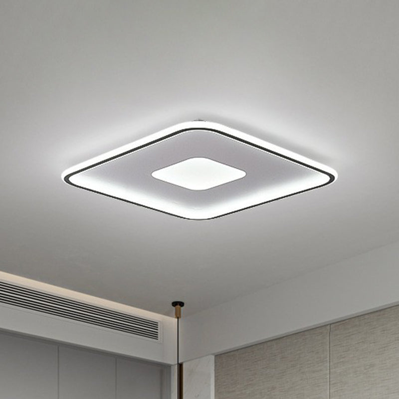 Nordic Rectangular Flush Ceiling Led Light Fixture For Living Room Aluminum Mount Lighting Black /
