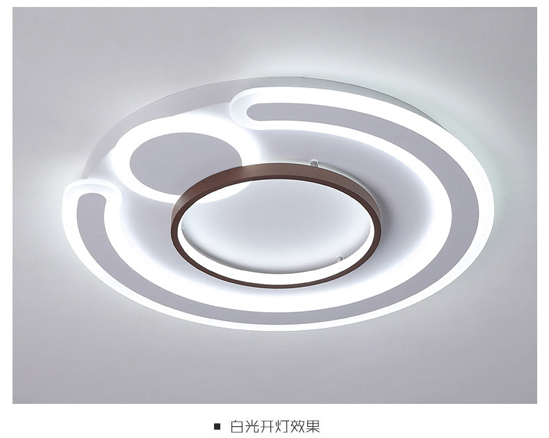 Nordic Geometric Led Flush Mount Acrylic Ceiling Light In Coffee For Living Room / 24.5 White