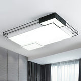 Modern Led Flush Mount Ceiling Light Fixture - Extra-Thin Acrylic Design In Black And White
