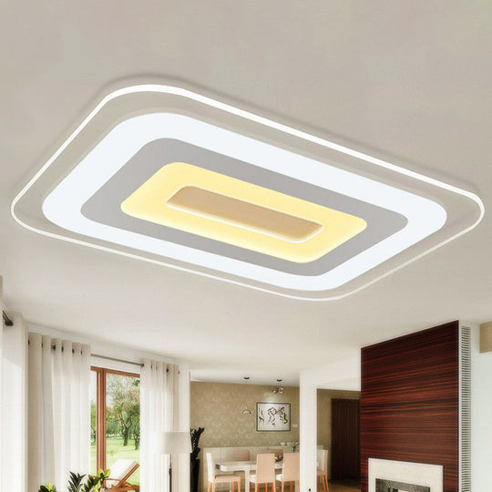 Modern Extra-Thin Led Flush Mount Acrylic Ceiling Light - Clear & Sleek / 15.5 2 Color