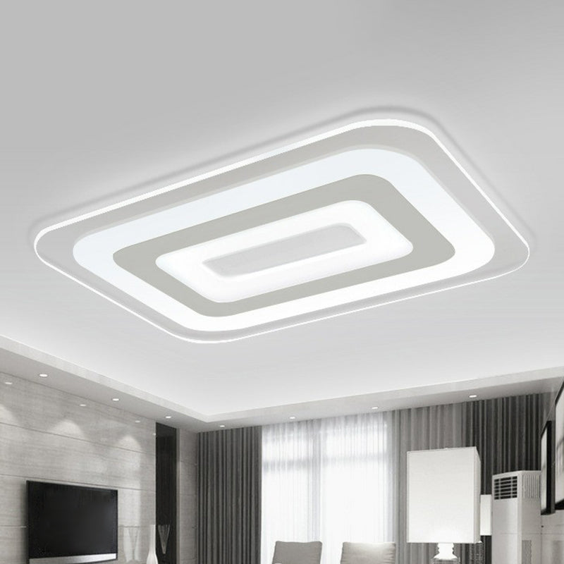Modern Extra-Thin Led Flush Mount Acrylic Ceiling Light - Clear & Sleek