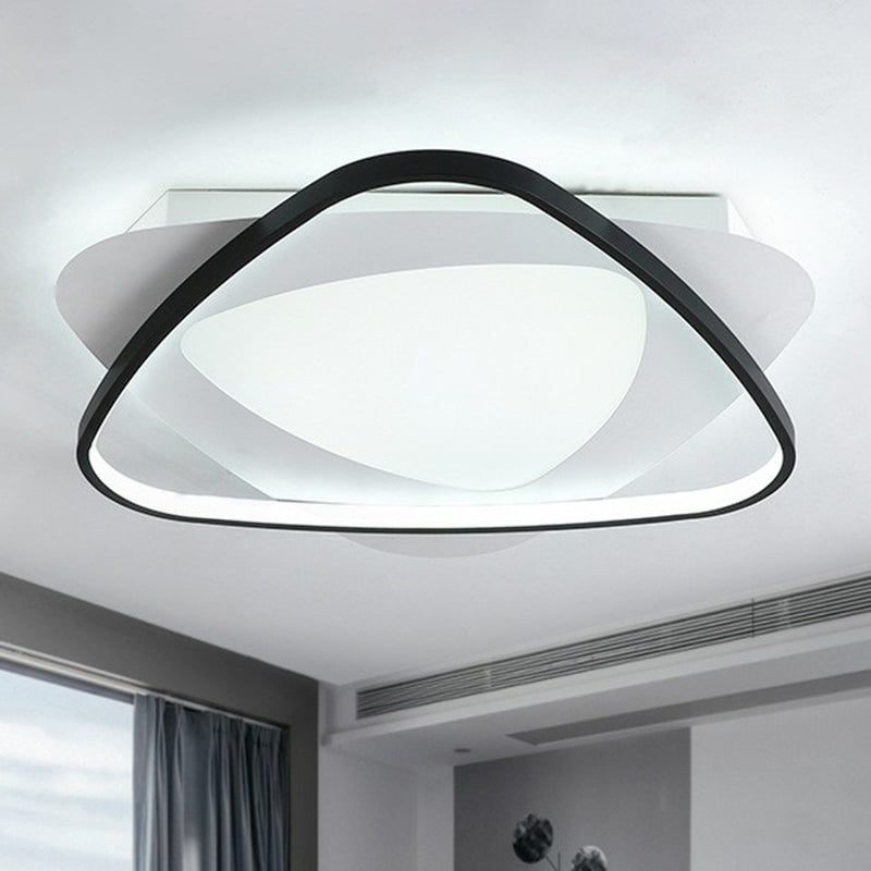 Modern Black Triangle Flush Led Ceiling Light For Bedrooms