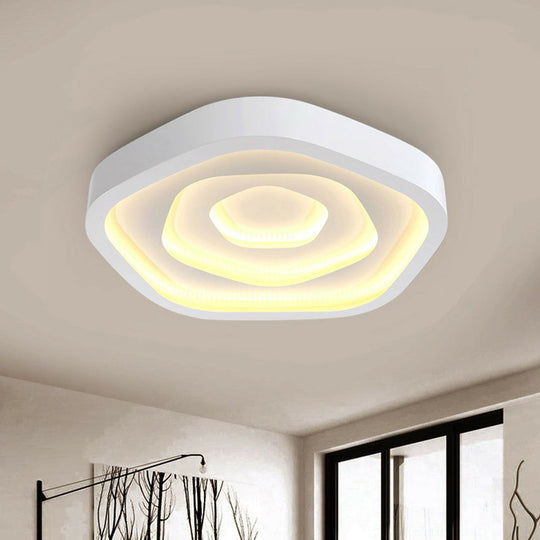Modern Led Acrylic Flush Mount Ceiling Light - Perfect For Living Rooms White / 17 Warm