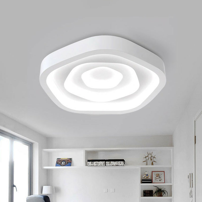 Modern Led Acrylic Flush Mount Ceiling Light - Perfect For Living Rooms White / 17