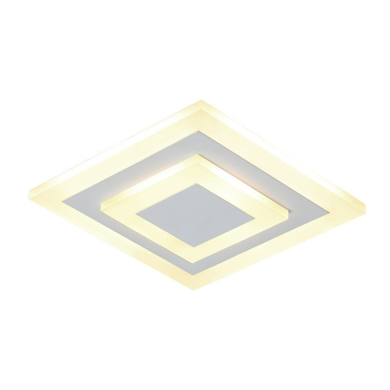 Contemporary Flush Ceiling Light: Geometric Acrylic Led Fixture