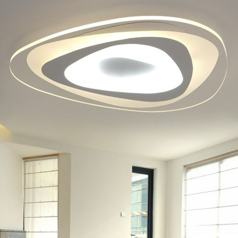 Simplicity Ultra-Thin Led Flush Mount Light In White For Living Room Ceiling