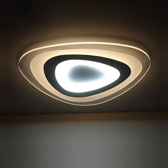 Simplicity Ultra-Thin Led Flush Mount Light In White For Living Room Ceiling / 8 2 Color