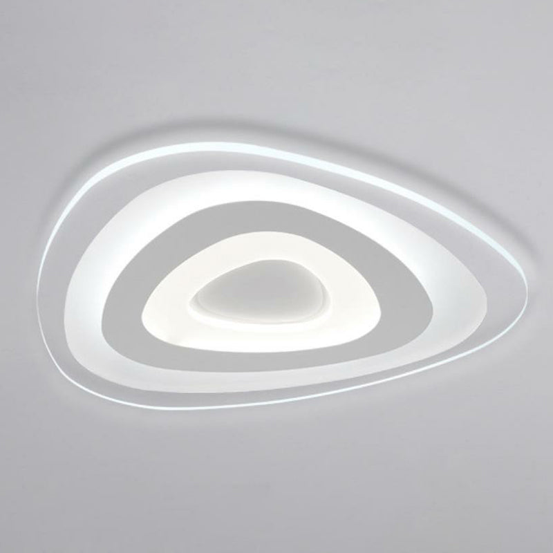 Simplicity Ultra-Thin Led Flush Mount Light In White For Living Room Ceiling / 8