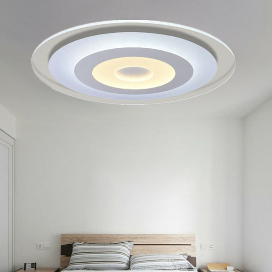 Minimalist White Acrylic Led Flush Mount Ceiling Light With Extra-Thin Round Design