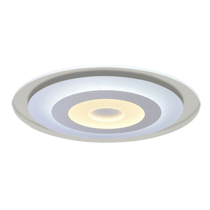 Minimalist White Acrylic LED Flush Mount Ceiling Light with Extra-Thin Round Design
