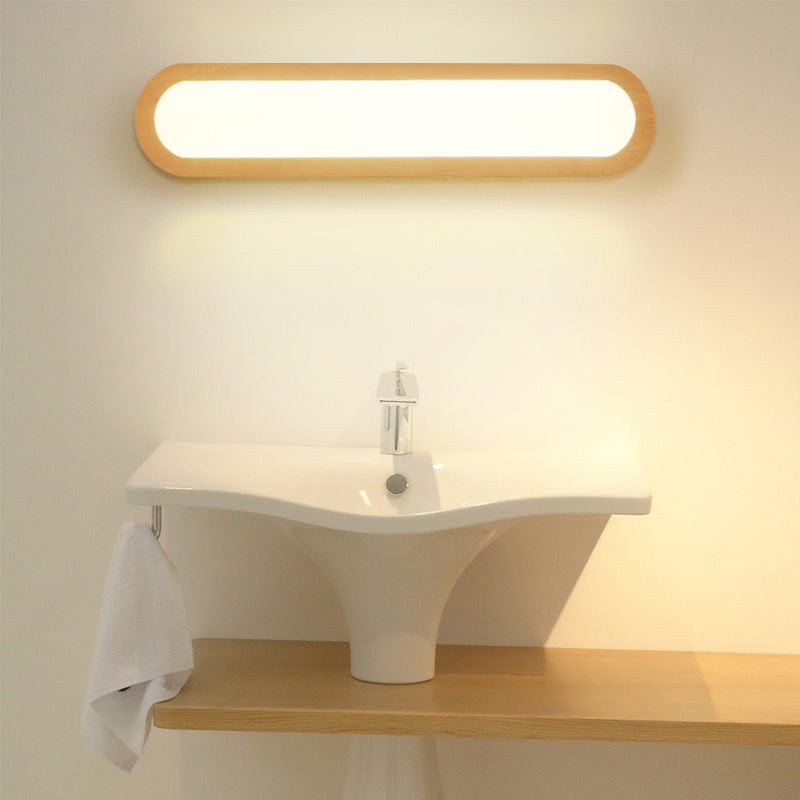 Contemporary Led Sconce Vanity Light For Bedroom - Oval Elongated Acrylic Fixture