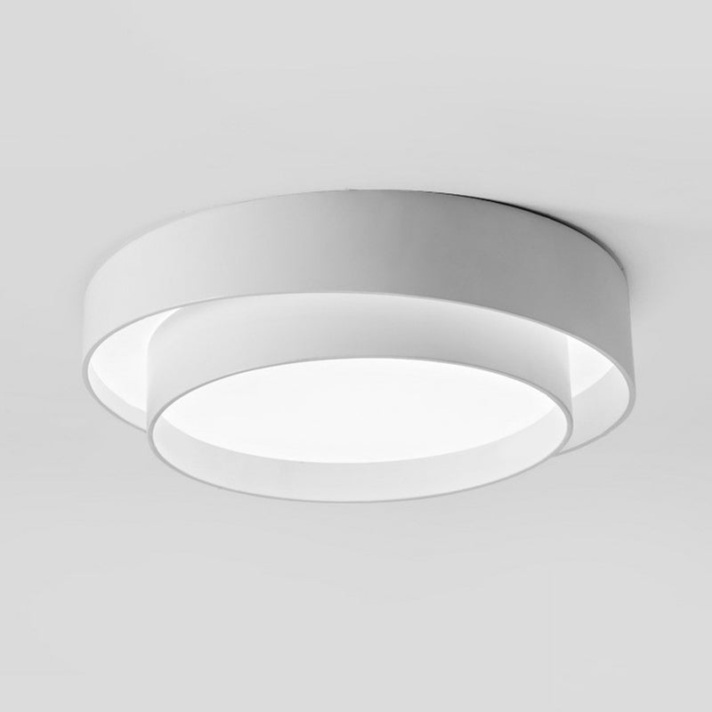 Contemporary Led White Bedroom Ceiling Light - Circular Acrylic Flush Mount / 15.5
