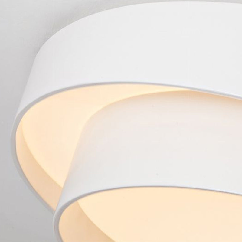 Contemporary Led White Bedroom Ceiling Light - Circular Acrylic Flush Mount