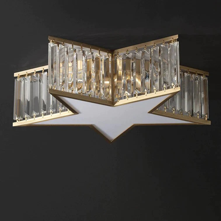 Nordic All-copper Crystal Bedroom Study Room Lamp Ceiling Lamp