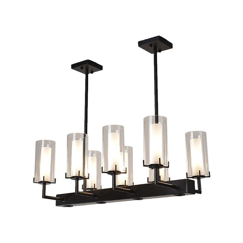 Cylinder Clear Glass Island Light - Traditional Pendant Lighting