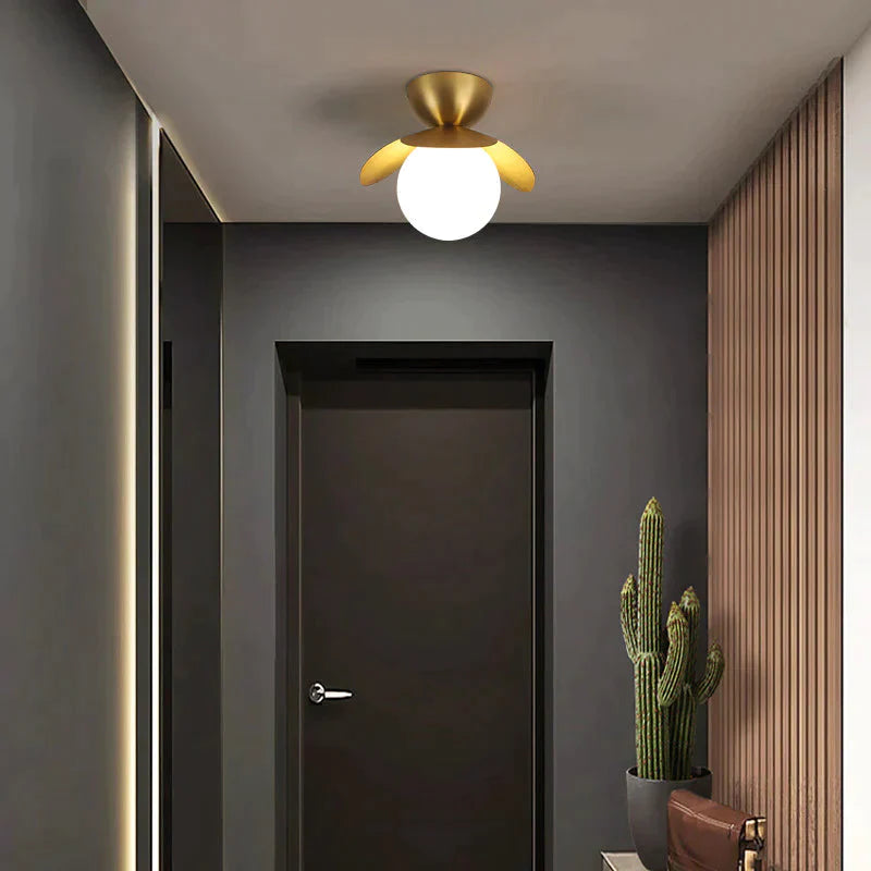 Nordic Flower Corridor Aisle Lamp All Copper Cloakroom Ceiling
