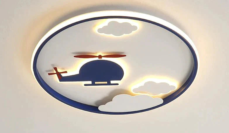 Creative Cloud Plane Bedroom Ceiling Lamp 42Cm Warm Light