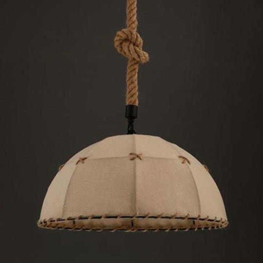 Geometric Antique Pendant Light With Metallic Shade And Hemp Rope For Restaurants Brown / Small B