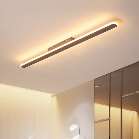Modern Linear Metallic Led Flush Mount Ceiling Light For Corridor Coffee / Small Warm