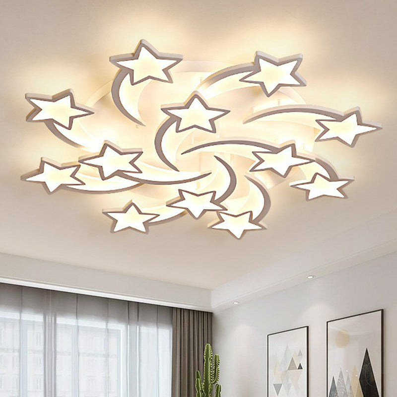 Minimalist Led Ceiling Light With Swirling Star Design For Living Room