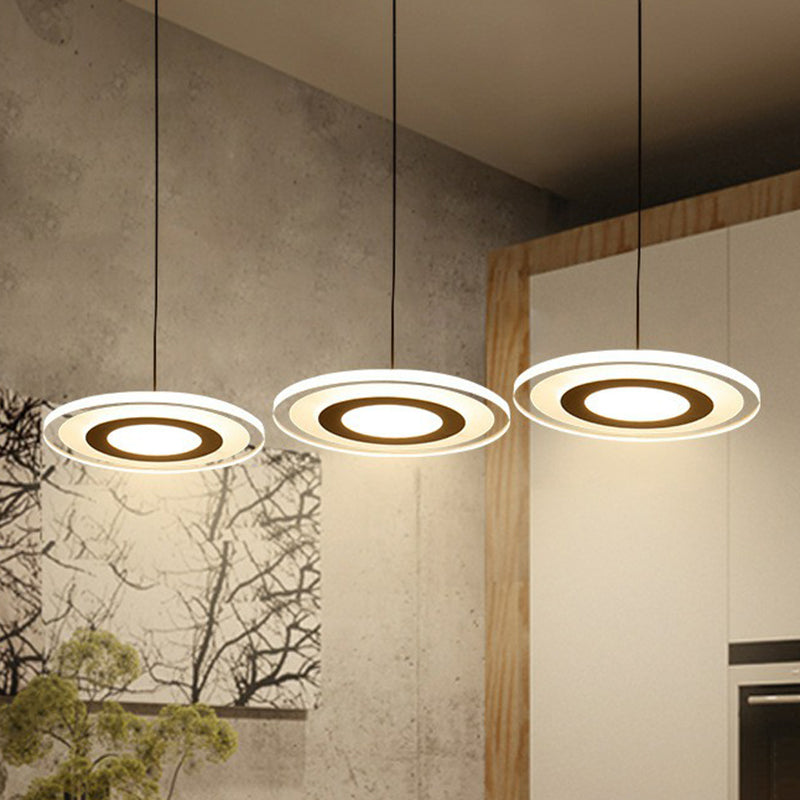 Ultrathin Clear Multi-Light Pendant - Modern LED Dining Room Hanging Lighting