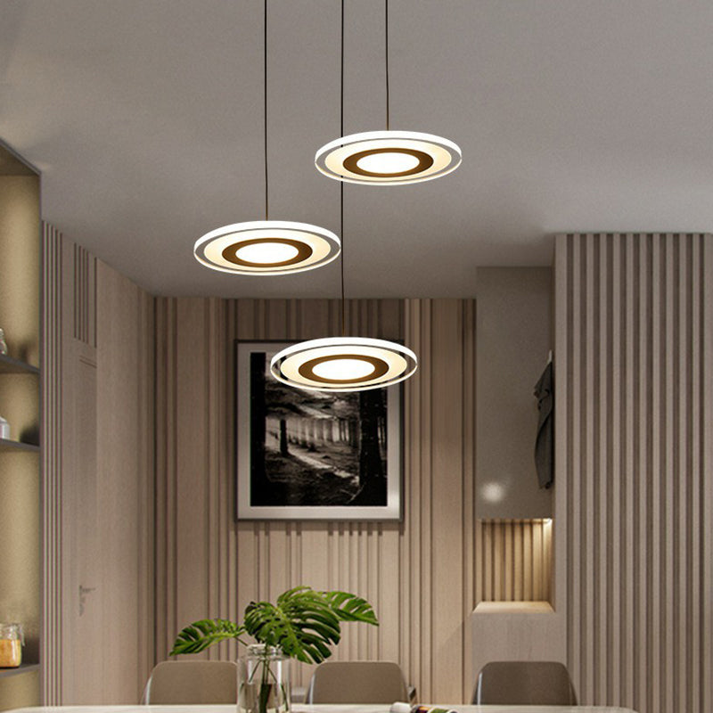Ultrathin Clear Multi-Light Pendant - Modern LED Dining Room Hanging Lighting