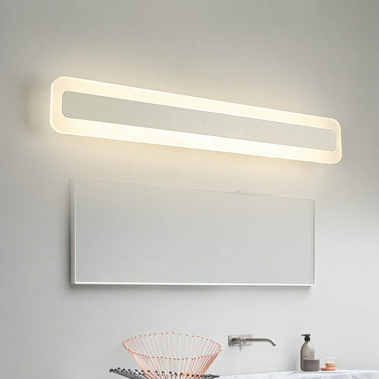 Simplicity Acrylic Led Vanity Light: Rectangular Wall Sconce For White Bathroom Lighting / Small