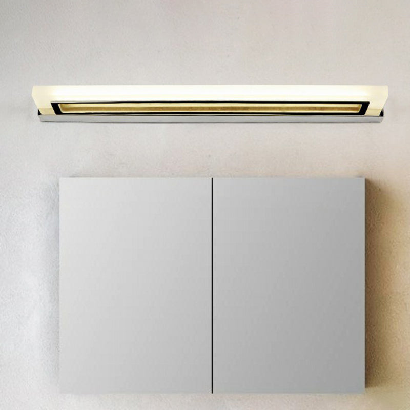Chrome Led Bathroom Sconce Light With Modern Acrylic Design / Medium Warm