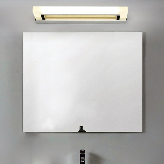 Chrome Led Bathroom Sconce Light With Modern Acrylic Design / Small White
