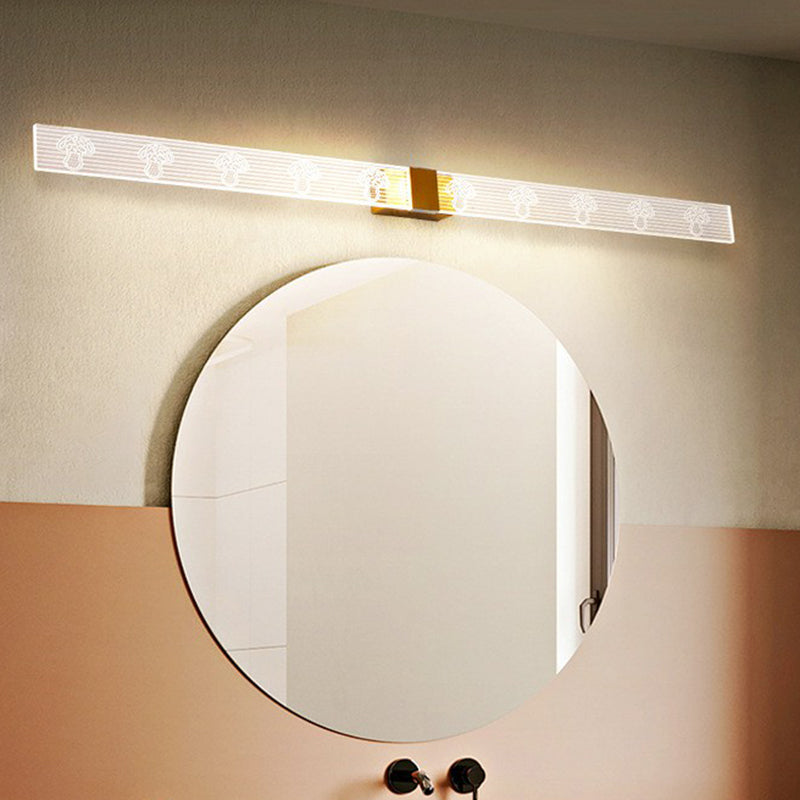 Modern Gold Led Vanity Sconce Light For Bathroom - Acrylic Geometric Wall Lighting Idea / Small B