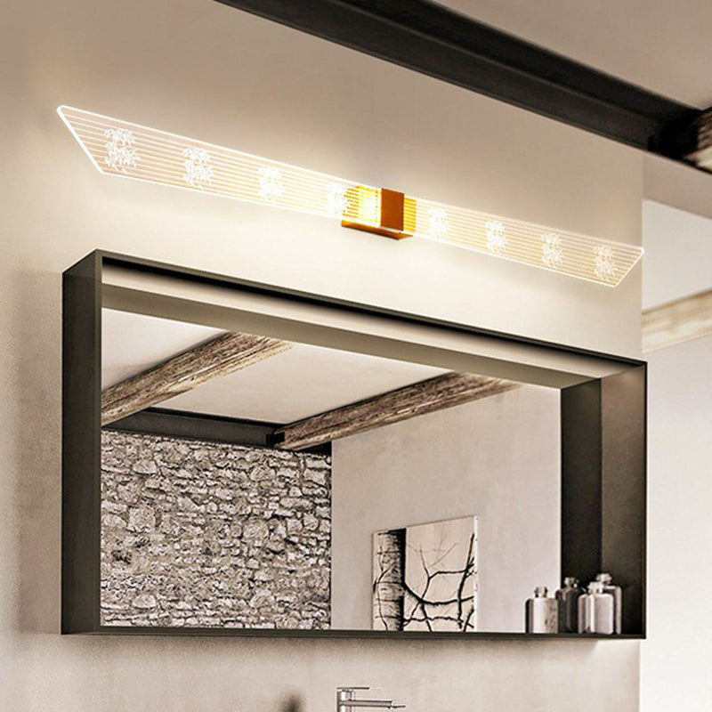 Modern Gold Led Vanity Sconce Light For Bathroom - Acrylic Geometric Wall Lighting Idea
