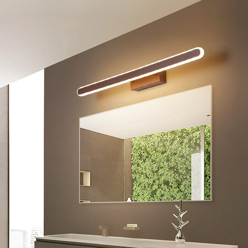 Sleek Coffee Linear Led Vanity Sconce For Minimalist Bathrooms