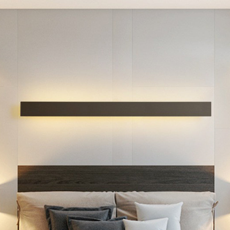 Contemporary Aluminum Linear Led Wall Sconce For Living Room Black / Small White