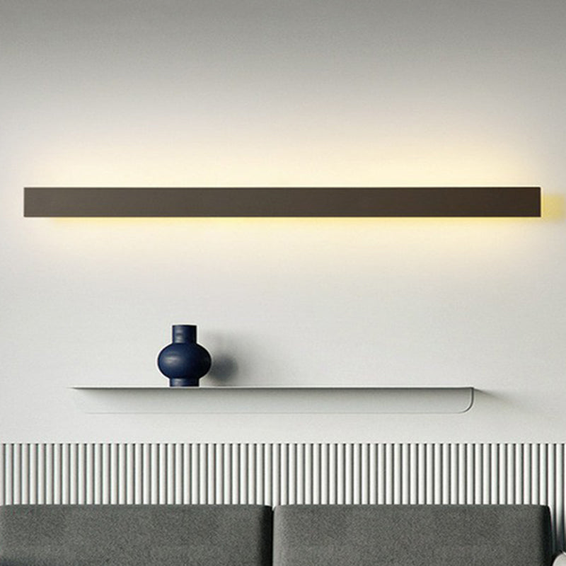 Contemporary Aluminum Linear Led Wall Sconce For Living Room Black / Large White