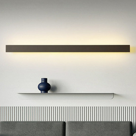 Contemporary Aluminum Linear Led Wall Sconce For Living Room Black / Large White