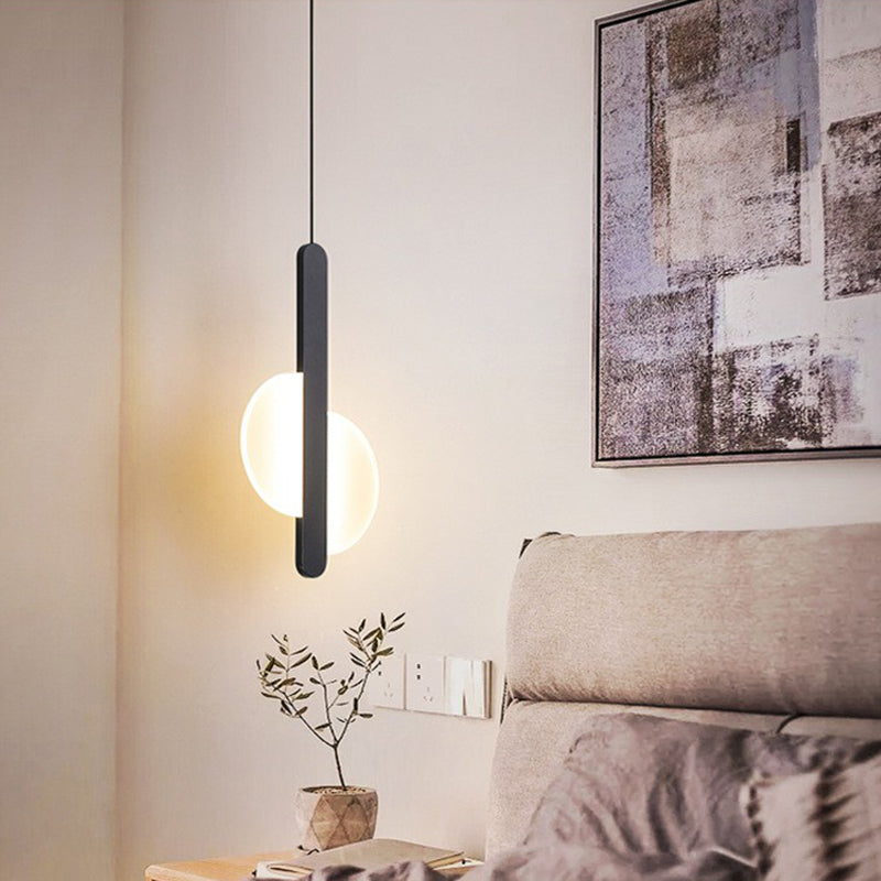 Nordic Style LED Circular Acrylic Ceiling Pendant Light for Bedside