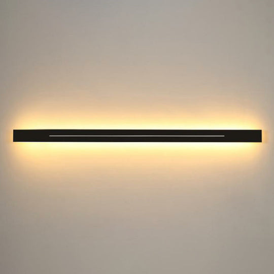Modern Led Wall Light Fixture: Rectangular Linear Living Room Sconce Lighting Black / Small White