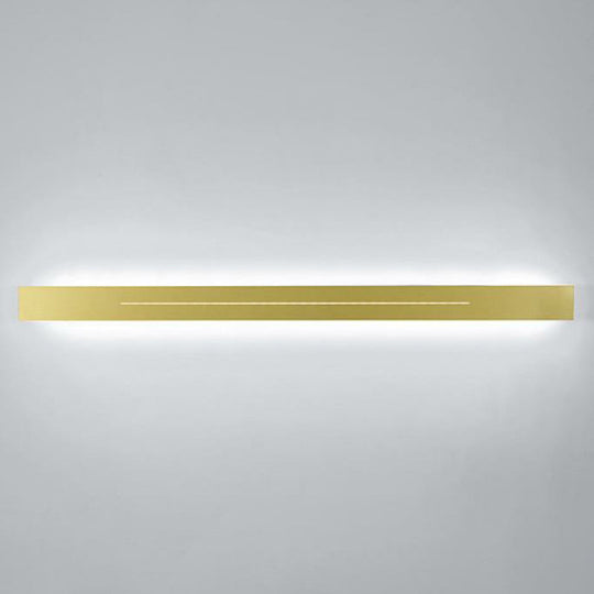 Modern Led Wall Light Fixture: Rectangular Linear Living Room Sconce Lighting Gold / Small White